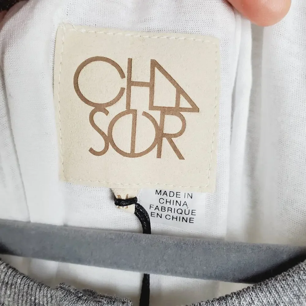 ✨ NWT Chaser White & Gray Knit Henley Short Sleeve Top M - Picture 4 of 8